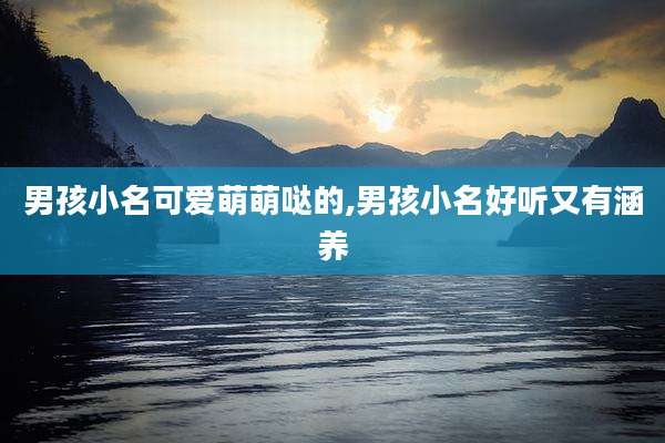 男孩小名可爱萌萌哒的,男孩小名好听又有涵养