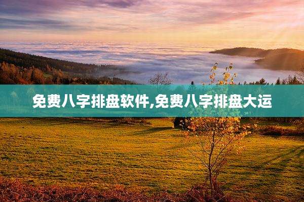 免费八字排盘软件,免费八字排盘大运