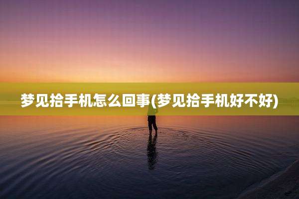 梦见拾手机怎么回事(梦见拾手机好不好)