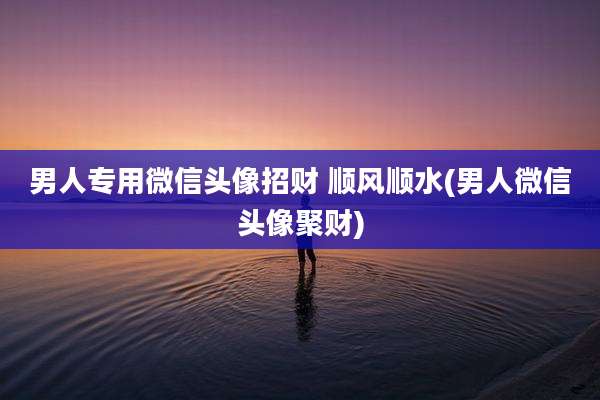 男人专用微信头像招财 顺风顺水(男人微信头像聚财)