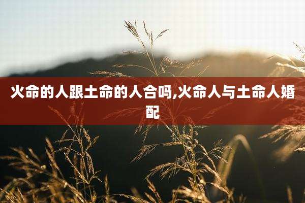 火命的人跟土命的人合吗,火命人与土命人婚配