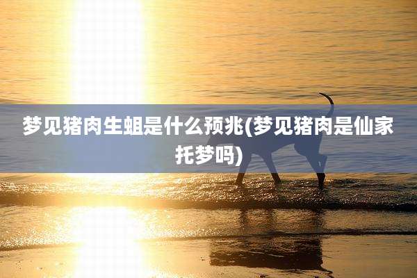 梦见猪肉生蛆是什么预兆(梦见猪肉是仙家托梦吗)