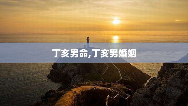 丁亥男命,丁亥男婚姻