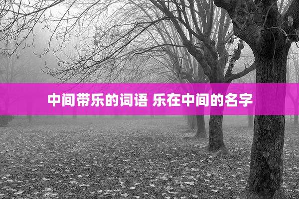 中间带乐的词语 乐在中间的名字