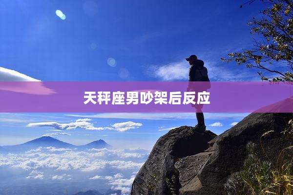 天秤座男吵架后反应