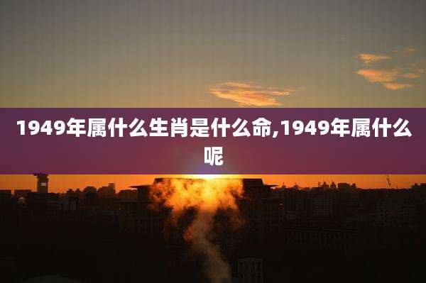 1949年属什么生肖是什么命,1949年属什么呢