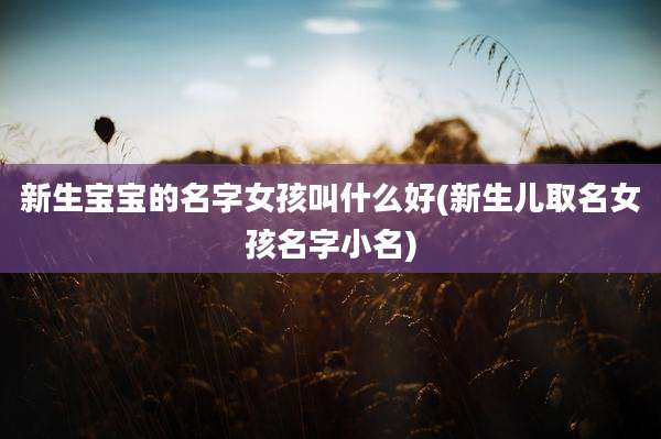新生宝宝的名字女孩叫什么好(新生儿取名女孩名字小名)