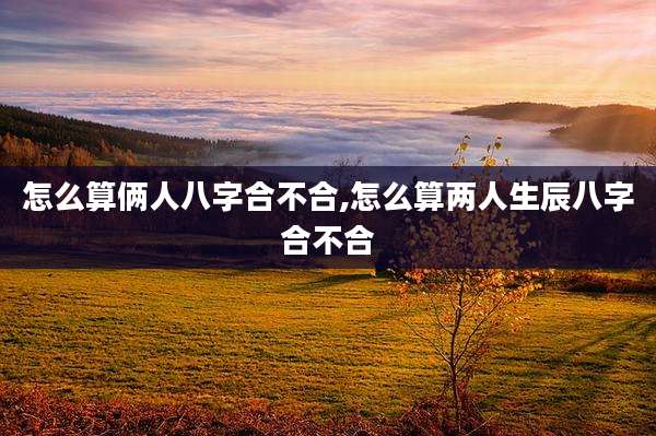 怎么算俩人八字合不合,怎么算两人生辰八字合不合