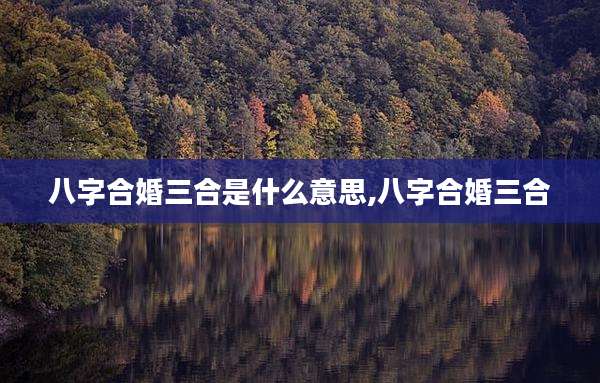八字合婚三合是什么意思,八字合婚三合
