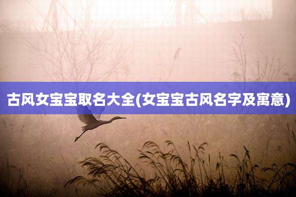 古风女宝宝取名大全(女宝宝古风名字及寓意)