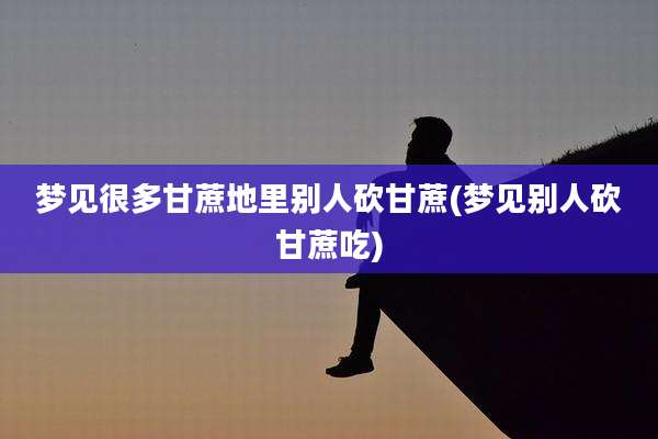 梦见很多甘蔗地里别人砍甘蔗(梦见别人砍甘蔗吃)