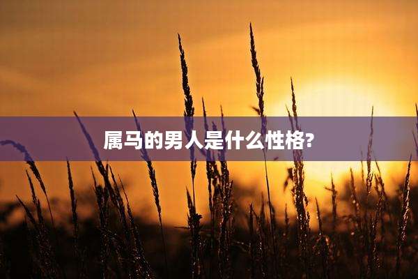 属马的男人是什么性格?