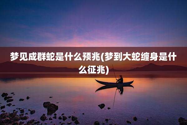 梦见成群蛇是什么预兆(梦到大蛇缠身是什么征兆)