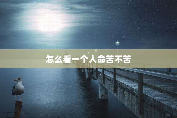 怎么看一个人命苦不苦