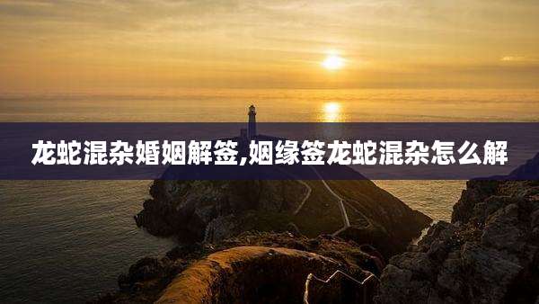 龙蛇混杂婚姻解签,姻缘签龙蛇混杂怎么解