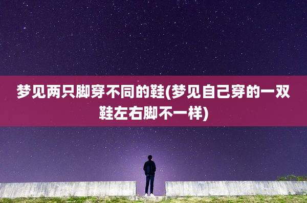 梦见两只脚穿不同的鞋(梦见自己穿的一双鞋左右脚不一样)
