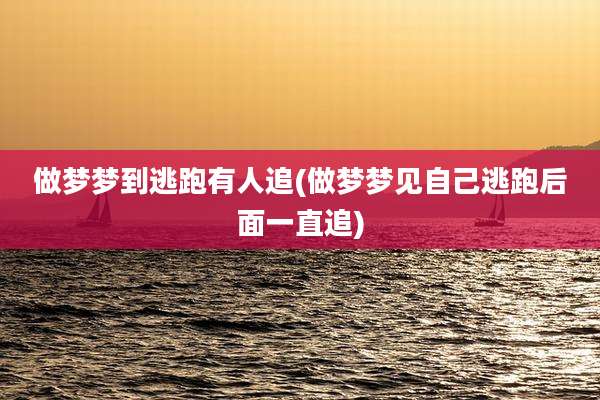 做梦梦到逃跑有人追(做梦梦见自己逃跑后面一直追)