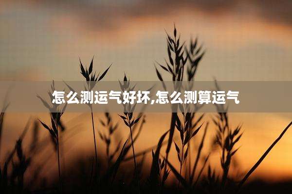 怎么测运气好坏,怎么测算运气