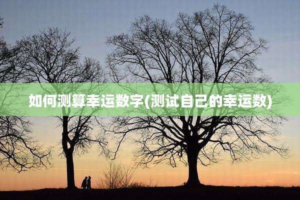 如何测算幸运数字(测试自己的幸运数)