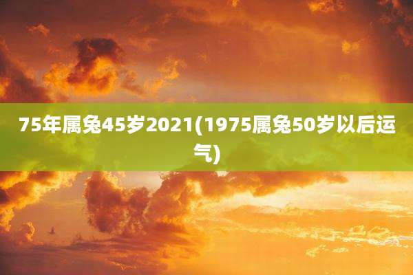 75年属兔45岁2021(1975属兔50岁以后运气)