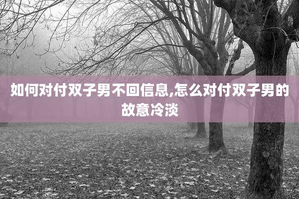 如何对付双子男不回信息,怎么对付双子男的故意冷淡