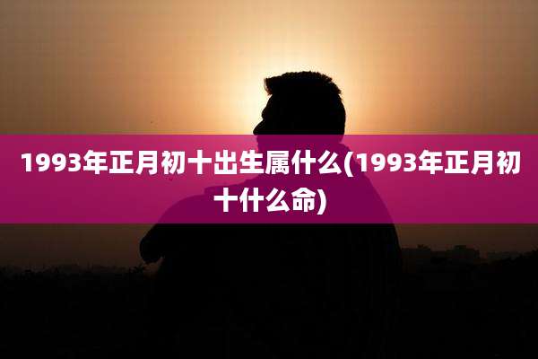 1993年正月初十出生属什么(1993年正月初十什么命)