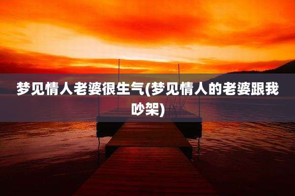 梦见情人老婆很生气(梦见情人的老婆跟我吵架)