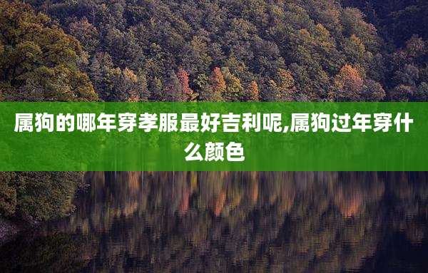 属狗的哪年穿孝服最好吉利呢,属狗过年穿什么颜色