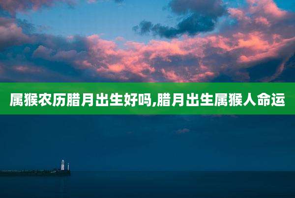 属猴农历腊月出生好吗,腊月出生属猴人命运