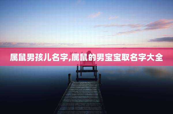 属鼠男孩儿名字,属鼠的男宝宝取名字大全