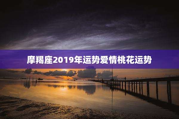摩羯座2019年运势爱情桃花运势
