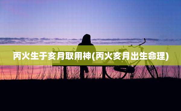 丙火生于亥月取用神(丙火亥月出生命理)
