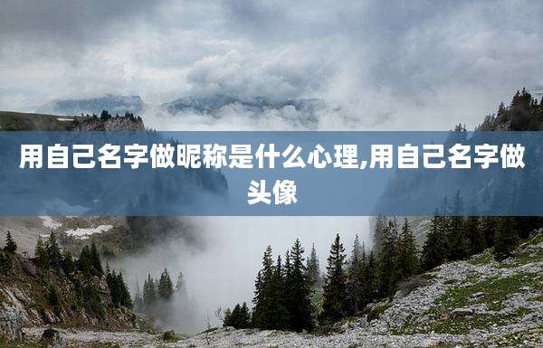 用自己名字做昵称是什么心理,用自己名字做头像