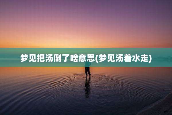 梦见把汤倒了啥意思(梦见汤着水走)