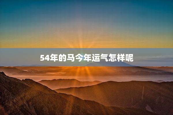 54年的马今年运气怎样呢