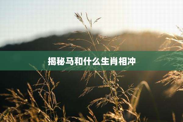 揭秘马和什么生肖相冲