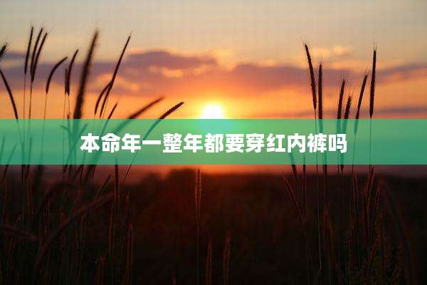 本命年一整年都要穿红内裤吗