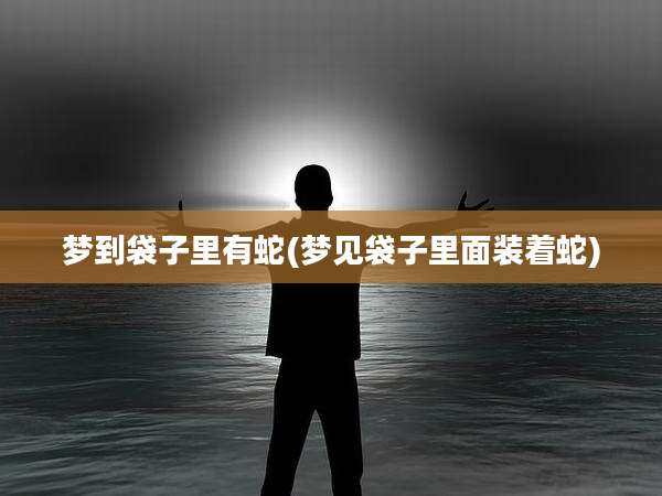 梦到袋子里有蛇(梦见袋子里面装着蛇)