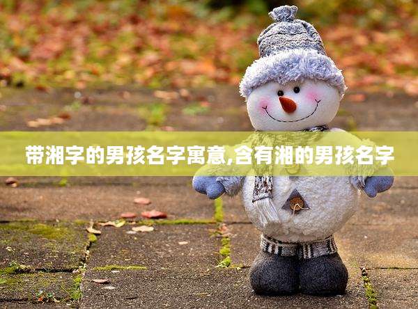 带湘字的男孩名字寓意,含有湘的男孩名字