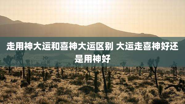 走用神大运和喜神大运区别 大运走喜神好还是用神好
