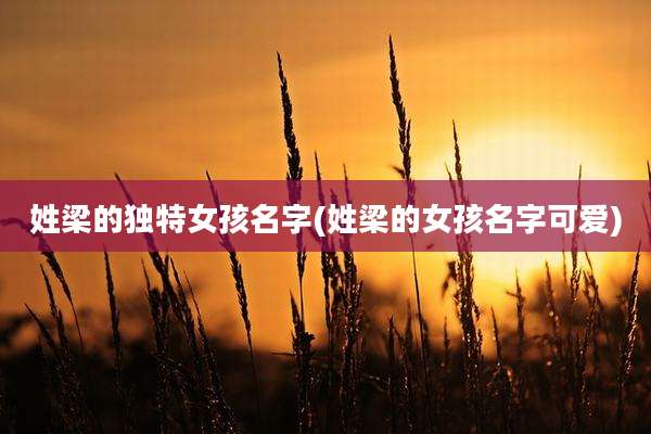 姓梁的独特女孩名字(姓梁的女孩名字可爱)