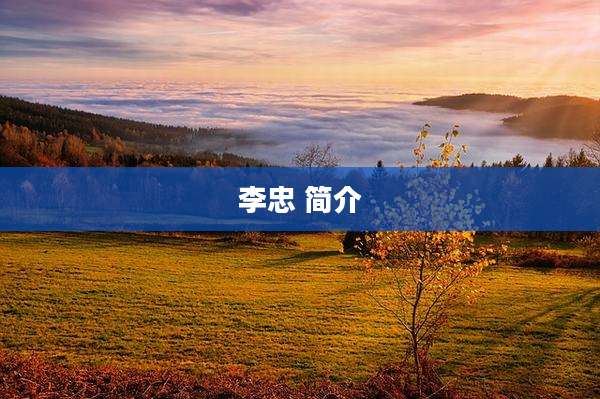 李忠 简介