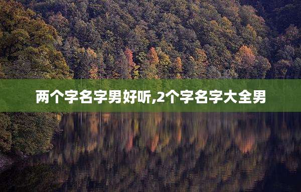 两个字名字男好听,2个字名字大全男