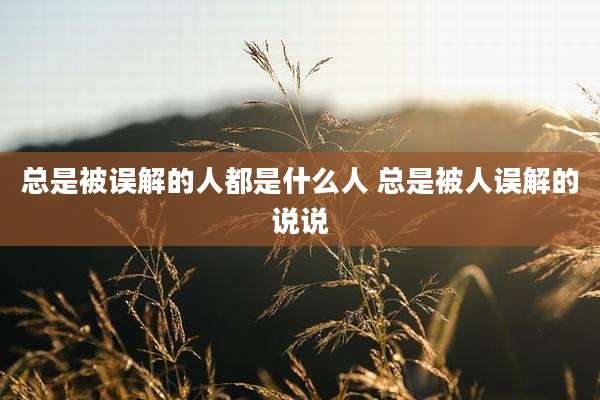 总是被误解的人都是什么人 总是被人误解的说说