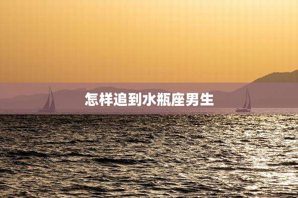 怎样追到水瓶座男生