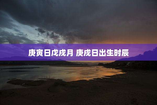 庚寅日戊戌月 庚戌日出生时辰