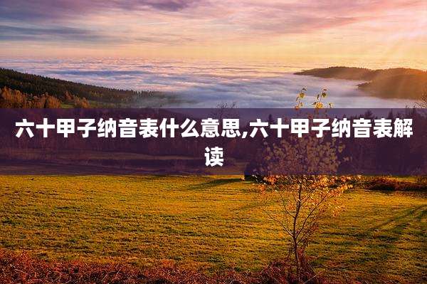 六十甲子纳音表什么意思,六十甲子纳音表解读