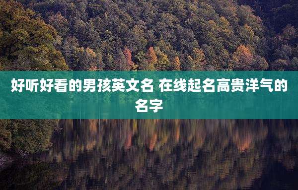 好听好看的男孩英文名 在线起名高贵洋气的名字