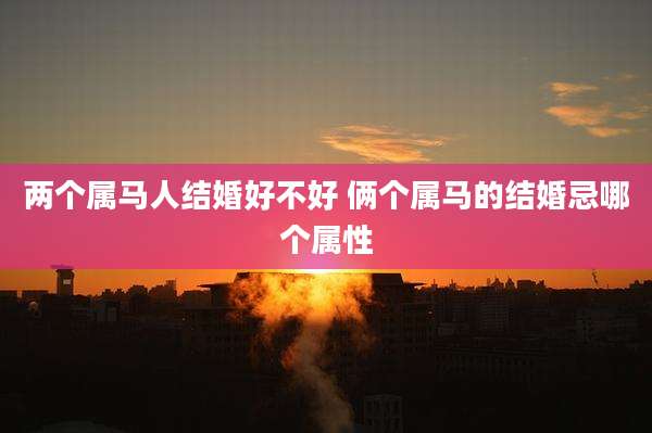 两个属马人结婚好不好 俩个属马的结婚忌哪个属性