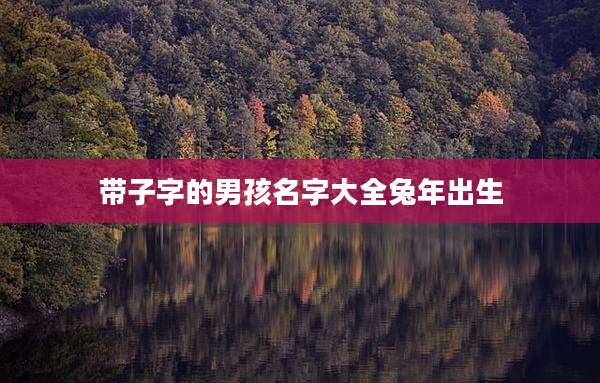 带子字的男孩名字大全兔年出生